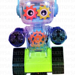 Akn Toys Gear Simulation Mechanical Sound and Light Robot Toy Mechanical Robot Electric 3 D Robot with 360 Degree Rotation Bullet Launcher Robot Toy(color N Design May Vary) image 4