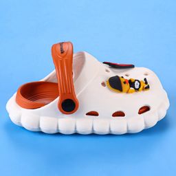Cute Walk by Babyhug Clogs with Backstrap with Duck Applique - Red image 4