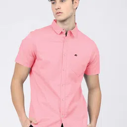 BRUCEWANE Men Standard Spread Collar Solid Cotton Semiformal Shirt-picture-49
