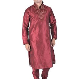 Exotic India Men Ethnic Motifs Regular Beads and Stones Kurta with Churidar-picture-24