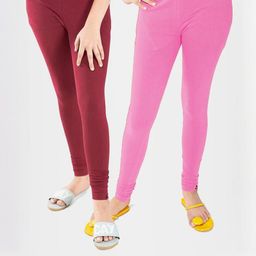 Tik Tok WEARS Girls Pink Churidar Length Leggings-picture-47