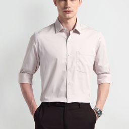 Arrow Men Classic Slim Fit Spread Collar Micro Ditsy Printed Cotton Formal Shirt-image-66