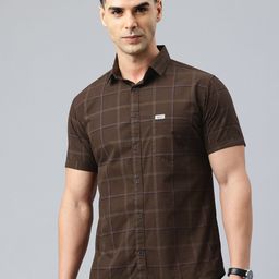 Majestic Man Men Classic Slim Fit Checked Pure Cotton Casual Shirt-image-88