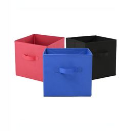 Aura Pink Set of 3 Regular Square Foldable & Multipurpose Wardrobe Storage Box Organizer-107