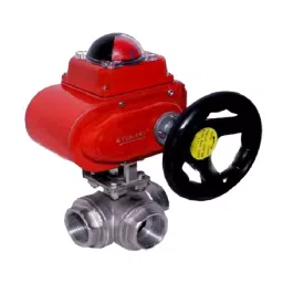 STOLZEL 3.94 inch, 100 mm, CF8 On-Off Type Electrical Actuated 3 Way Ball Valve Flange End-image-61