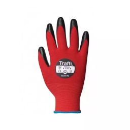 Traffi Cut Resistant Nylon Gloves Nitrile Coating Red Size 10, TG1170-10 (1 Pair)-image-68