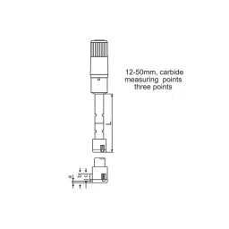 Yamayo Three Points Internal Micrometer 12-16 mm Range 0.005 mm Graduation for Hole Test, 340-016 image 2
