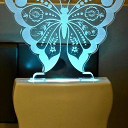 SOMIL Green & Blue Acrylic Butterfly Printed Glass With LED Night Lamp-image-96