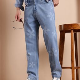 Mast & Harbour Men Straight Fit Printed Stretchable Jeans-picture-21