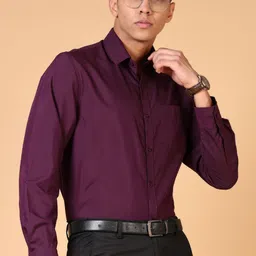 J White by Vmart Men Slim Fit Spread Collar Solid Cotton Formal Shirt-image-81