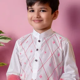 NFC CREATION Boys Ethnic Motifs Embroidered Regular Thread Work Kurta with Pyjamas image 2