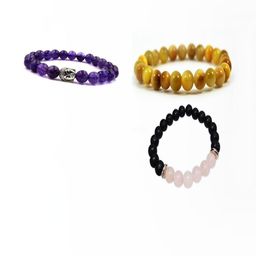 Divine souvenirs Unisex Set Of 3 Artificial Beaded Elasticated Bracelets-15