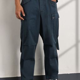 Thomas Scott Men Smart Loose Fit Cargos Trousers-image-86