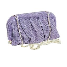 BLUE BEADS Women Purple Embellished Shoulder Strap With Kiss Closure Suede Clutch-image-44
