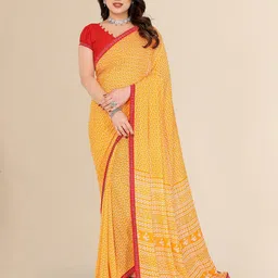 Moda Rapido Floral Print Saree with Beads and Stones Border-image-73