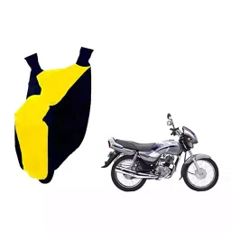 Auto Pearl Waterproof Two Wheeler Cover For TVS Victor Edge (Yellow & Blue)-image-97