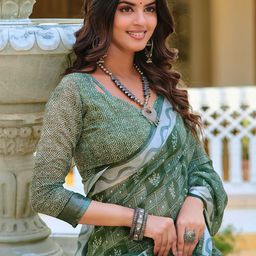 KALINI Printed Zari Border Saree-29