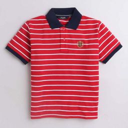 CELSIUS Kids Striped Polo Collar T-shirt-image-77