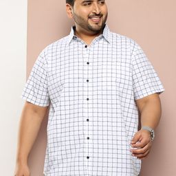 Thomas Scott Plus Size Premium Checked Pure Cotton Shirt-image-101