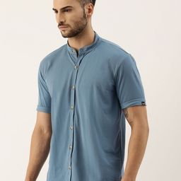 Campus Sutra Men Teal Blue Solid Cotton Casual Shirt-image-93