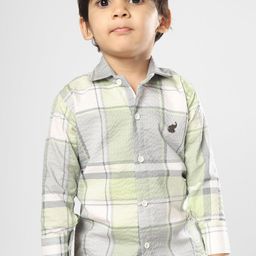 Polka Tots Boys Tartan Checked Long Sleeves Pure Cotton Shirt-picture-23