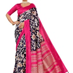 KALINI Floral Printed Saree With Tassels-image-83