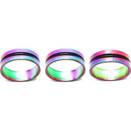 Dynamic Retail Global Set of 3 Rings for Men & Women, Multicolor-Multicolor Alloy Ring ()-1