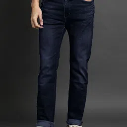 fineblu Men Slim Fit Low Distress Light Fade Stretchable Jeans-picture-58