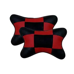 Auto Pearl Black and Red Designer Car Neck Rest Pillow Compatible for Tata Hexa-image-74