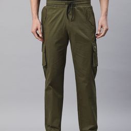 POSHAX Men Cargo Style Trousers-image-54