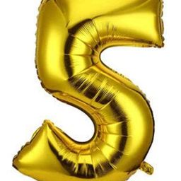 Bubble Trouble English Alphabet Letters Foil Letter Balloons for Party Decoration Number 5- Gold-image-88