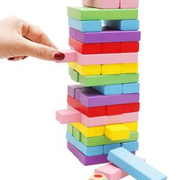 YAMAMA Classic Color Wooden Blocks Game Multicolor - 54 Pieces-0