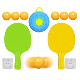 Amitasha Table Tennis Trainer Set Portable Ping Pong Hanging Ball and Racket Adjustable for Kids Adult Sports Practice- Multicolor-3