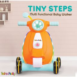 Tiny Step Baby Walker Early Education Activity Center with Lights, Sounds and Ball Game Baby Push Walker - Orange & Blue-12