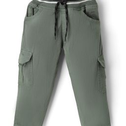 Rikidoos Solid Pocket Detailed Cargo Pant - Olive-image-65