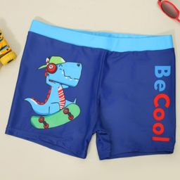 Yellow Bee Dinosaur Printed Shorts - Blue-image-11