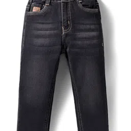 Olio Kids Denim Woven Full Length Solid Colour Jeans - Black-picture-43