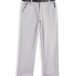 CAVIO Cotton Blend Woven Solid Trouser With Belt - Grey-picture-12