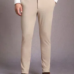 Louis Philippe Men Solid Slim Fit Mid-Rise Flat-Front Formal Trousers-picture-26