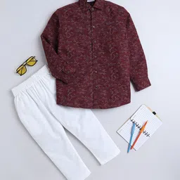 BAATCHEET Kids Printed Pure Cotton Shirt with Trousers-20