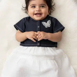 Sangria Baby Girl Blue Denim Cotton Lehenga Choli-picture-33