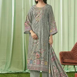 Stylee LIFESTYLE Embroidered Pure Cotton Unstitched Dress Material-picture-10