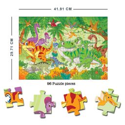 dreamland publications Dinosaurs World Jigsaw Puzzle with Colouring & Activity Book and 3D Models Multicolour - 96 Pieces image 3