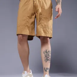 PRONK Men Knee Length Regular Fit Cargo Shorts-picture-24