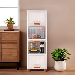 RUBOXA Transparent & Brown Textured 4 Unit Drawer Organiser-16