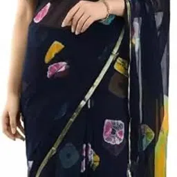 Reboot Fashions Tie and Dye Zari Woven Pure Chiffon Saree-54