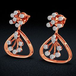 Joyalukkas Floral Sparkle Triangle Diamond Earrings -3.54 gm-image-5
