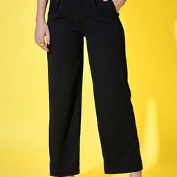 BUY NEW TREND Women Solid Regular Fit High-Rise Comfort Formal Trouser Trousers-picture-33