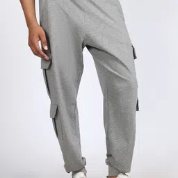 KLOTHFIT Men Baggy Low-Rise Cotton Cargo Styles Joggers-image-65