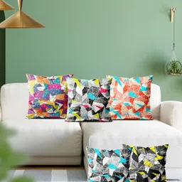 ArtzFolio Multicoloured Set of 5 Velvet Square Cushion Covers-image-81